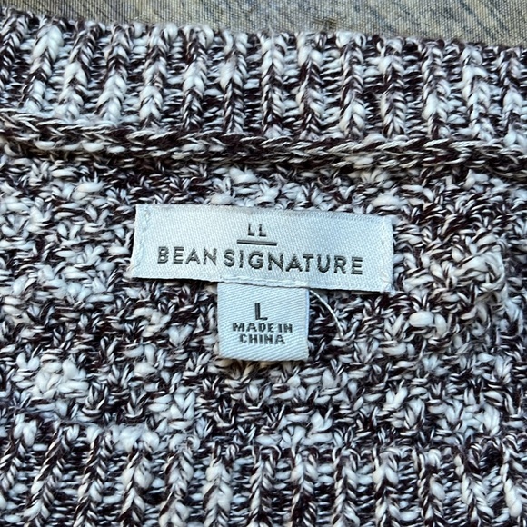 LL Bean Signature Linen Blend Crew Neck Sweater Purple Color Block Size L - Picture 9 of 15